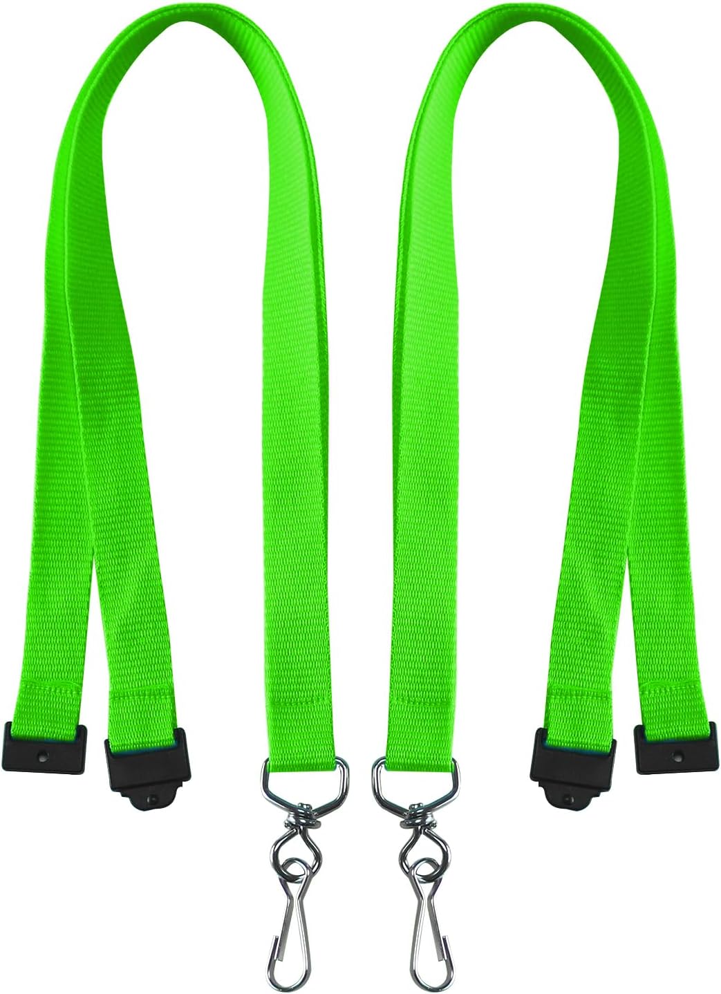 66 Pcs Breakaway Lanyards with Swivel J Hook Premium Bulk Flat Safety Lanyards for ID Badges, Schools, Students, Coaches, Festivals, Volunteers and Team Activities (Fluorescent Green)