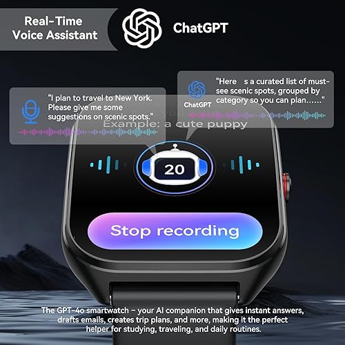 Miniatura 2 de Reloj inteligente para hombres y mujeres, IP68 impermeable rastreador de fitness, más de 100 modos deportivos, monitor de frecuencia cardíaca y