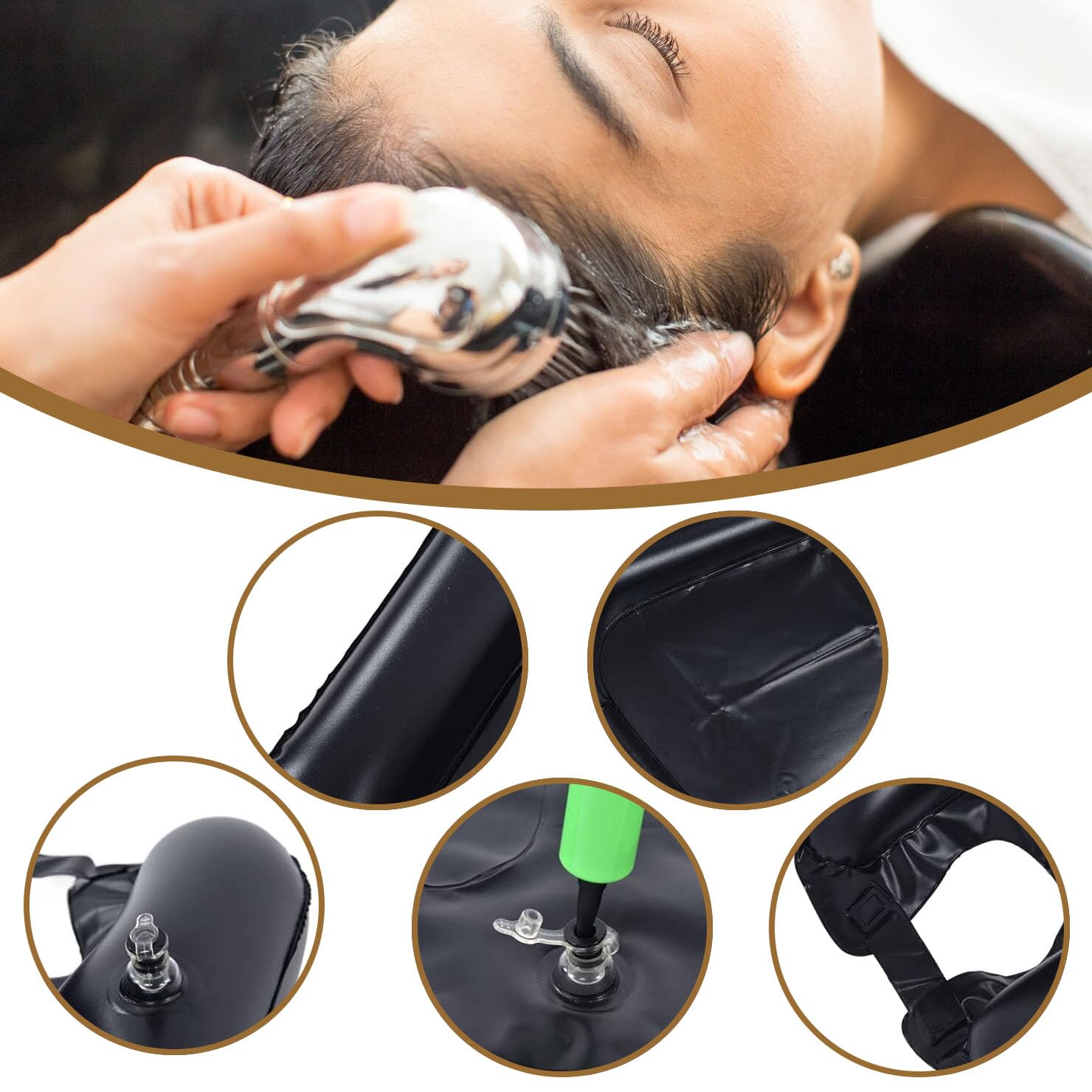Lavatesta Portatile per Parrucchieri Professionale, Poggiatesta Per Lavare Capelli Lavandino Casa, Lavandino Mobile, Lavatesta Gonfiabile per Lavaggio Capelli