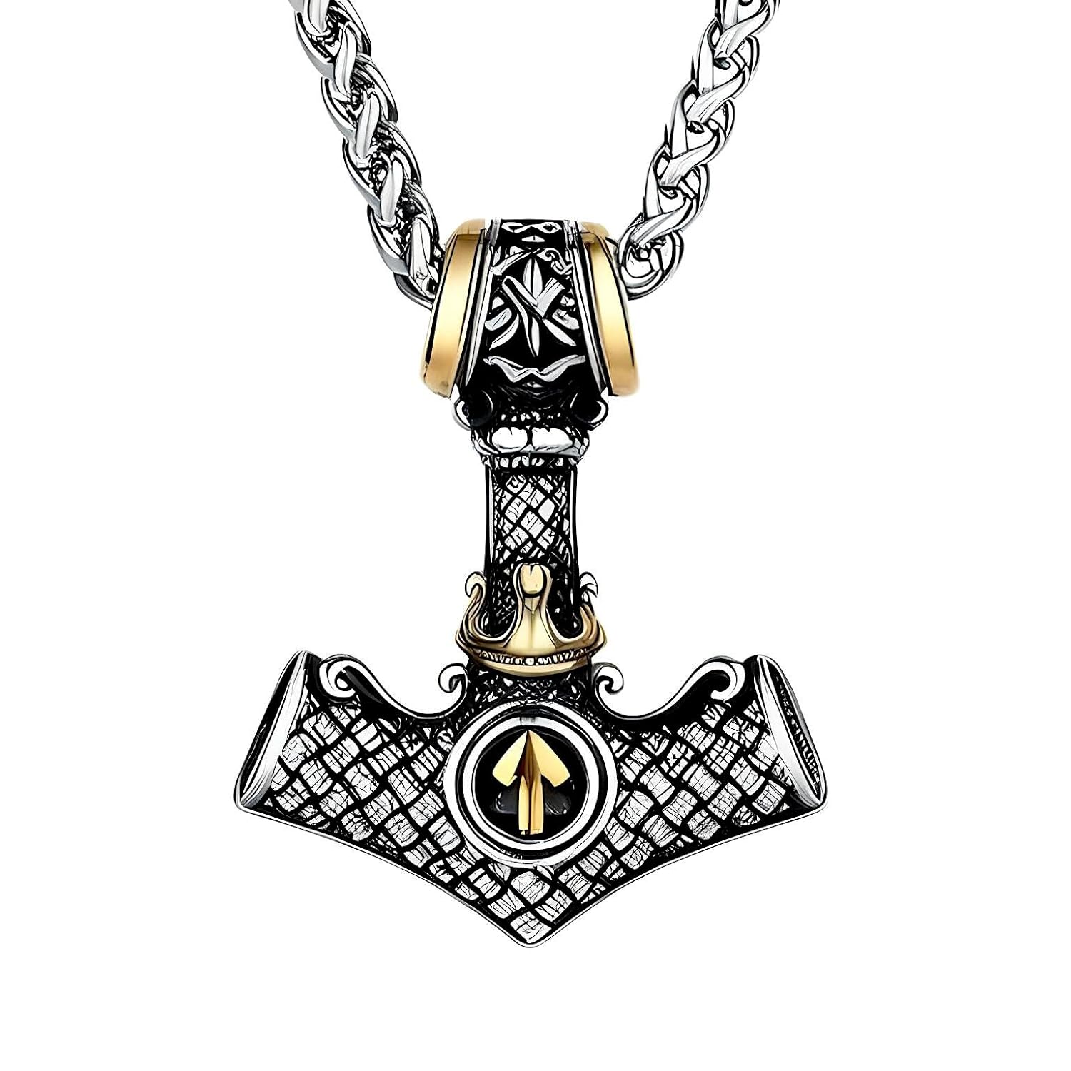 THE MEN THING Pendant for Men – Pure Titanium Steel Pendant Viking Collection with 24inch Round Box Chain for Men & Boys