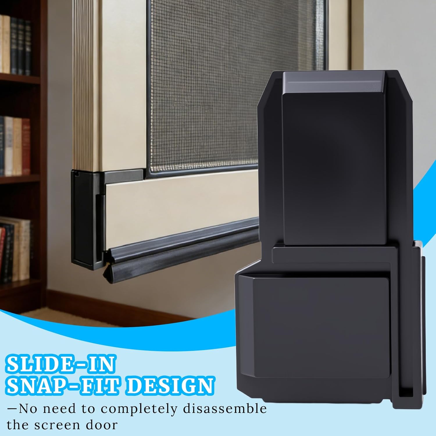 2PCS Corner Sliding Screen Door Replacement Compatible with Pella Screen Door Corners Repair Left and Right Hardware Part Easy Installation Black