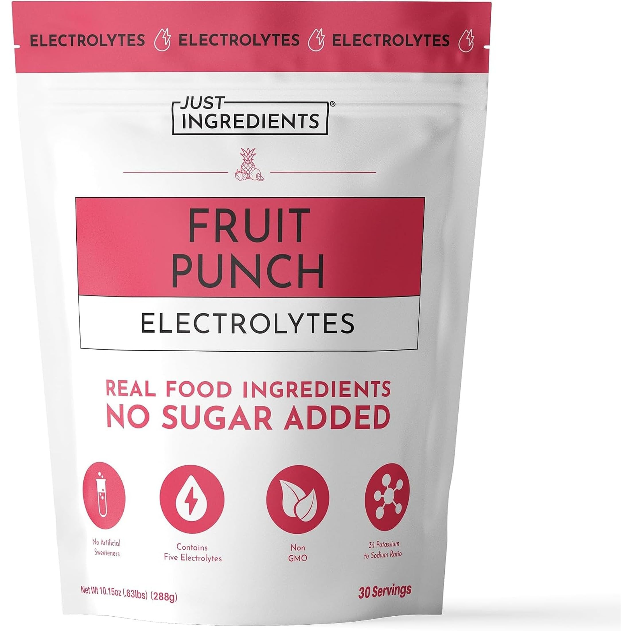 JUST INGREDIENTS Raspberry Lemonade Electrolyte - No Sugar - 30 Servings — Amazon image 7