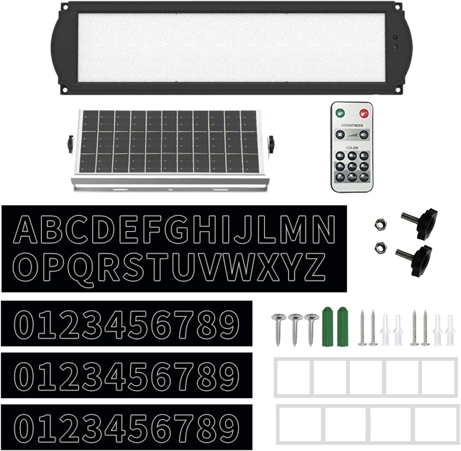 Solar Power Address Sign With High Brightness LED Lamp & Remote Control Solar Houses Number For Home Or Business