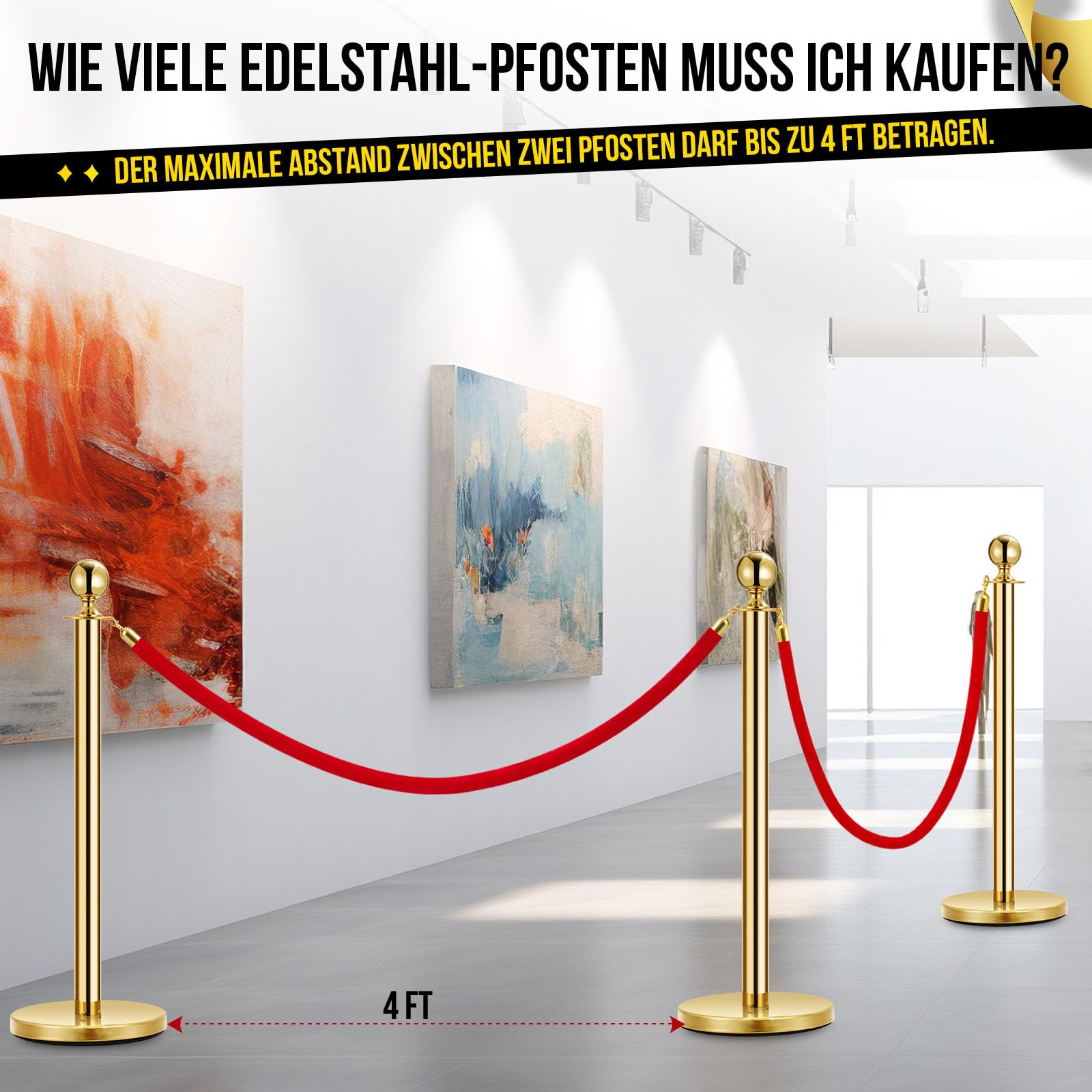 2 Stück Edelstahl Absperrpfosten Seil Abgrenzungsständer Kugelkopf Rote Samtseile Goldene Säule Crowd Control Barriers Abgrenzungsständer Absperrpfosten Für Theater Hochzeit Museen Und Ausstellung