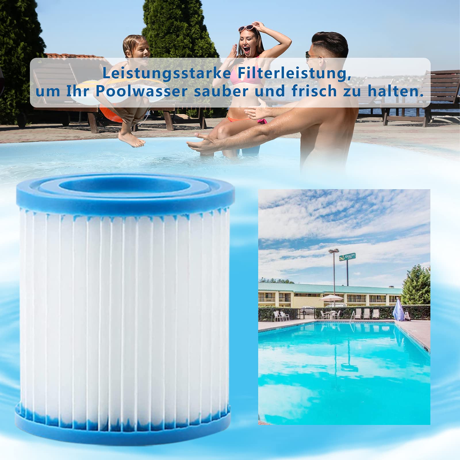 Filtros de Piscina Tipo H, Cartucho de Filtro para Intex, Filtro Piscina Tipo h (4 Unidades)