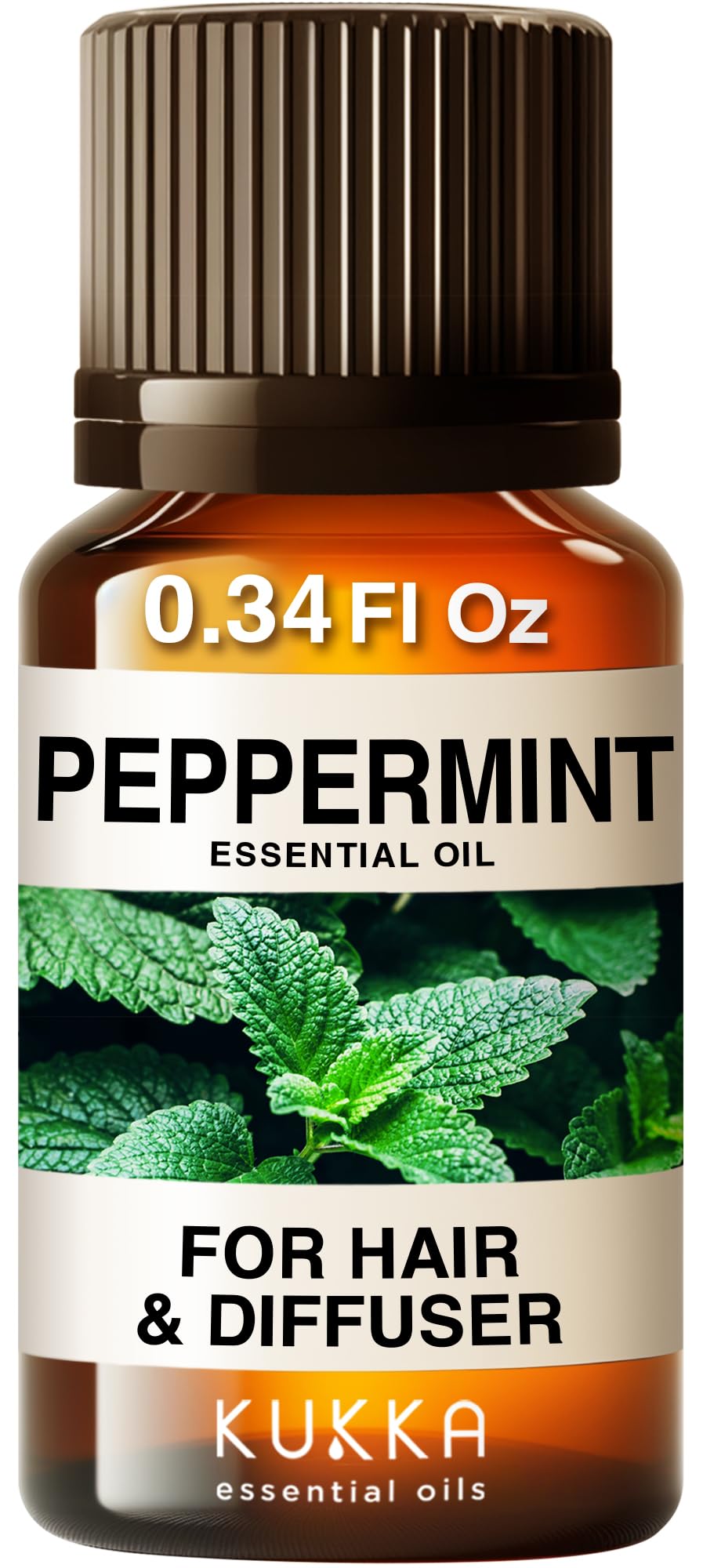 Kukka 100% Pure Peppermint Essential Oil for Skin, Diffuser, 0.34 Fl Oz