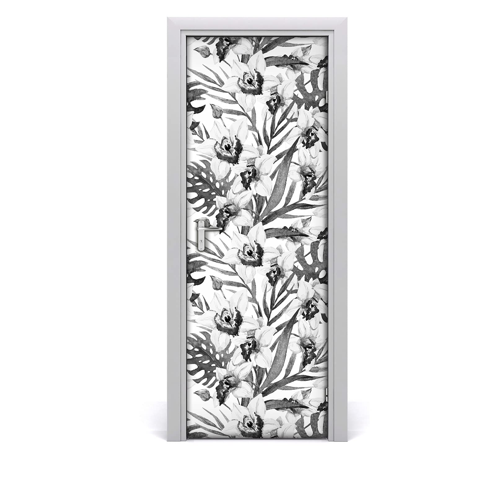 Autocollant de porte 77x200cm autocollant imperméable décoratif motif feuille de désir