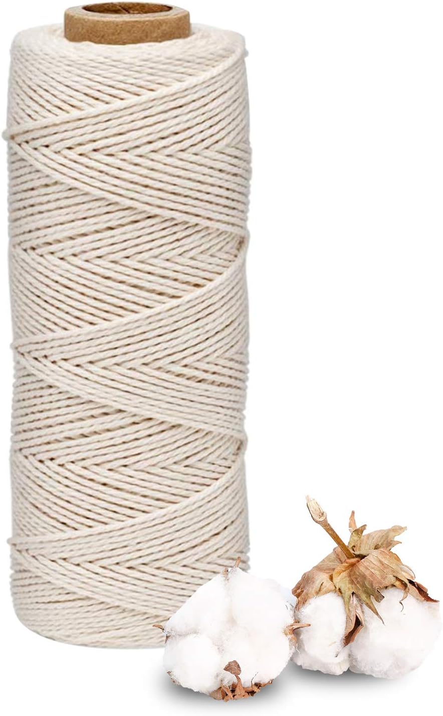 Eyerayo Bakers Twine String 1MM White Cotton Cord Macrame Rope Cooking ...