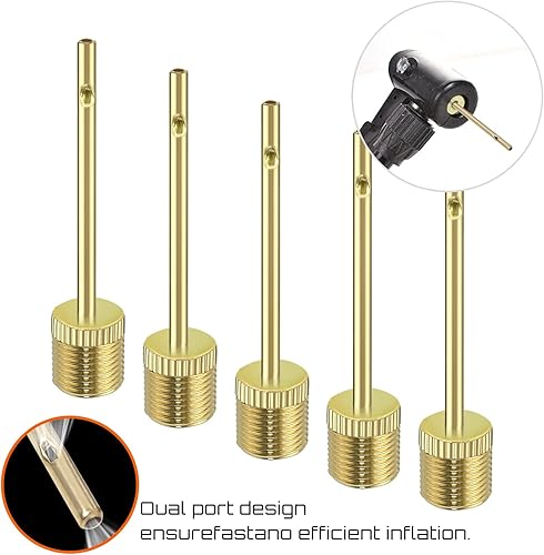 Miniatura 3 de PremierAdapter - Aguja infladora de globo (paquete de 5), adaptador de aguja, pelota de fútbol, rugby, voleibol, netball, adaptador de válvula,