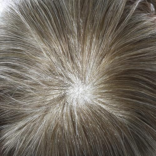 Miniatura 4 de Hairpiece Toupee - Sistema de reemplazo de piezas de cabello humano real para hombres, línea capilar natural con bucle en V, ultrafina, pelo para