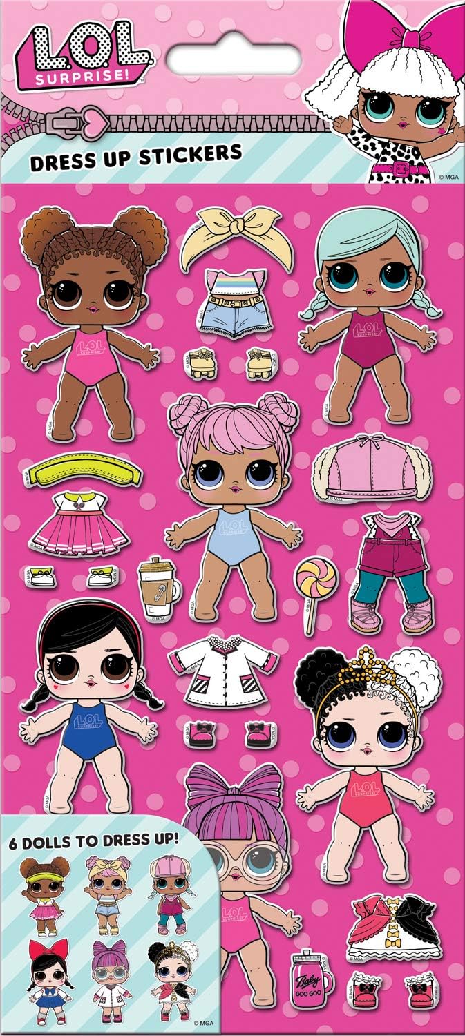 Paper Projects L.O.L. Surprise Dress Up Stickers | Reusable Chunky Foam Stickers | Perfect for Craft Play,24.5cm x 11cm