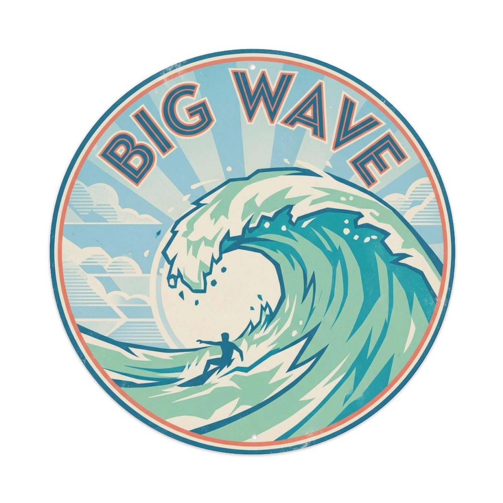 Surf Wipeout Hawaii Travel Beach Resort Break Metal Tin Sign