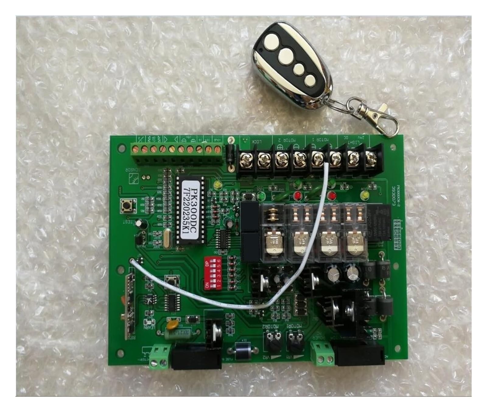 Elektrischer TüRöFfner, 24VDC Swing Gate Opener Control Unit Motherboard Motor Controller Platine Karte for Solar 24VDC Swing Gate Motor Opener(1 remote control kit)