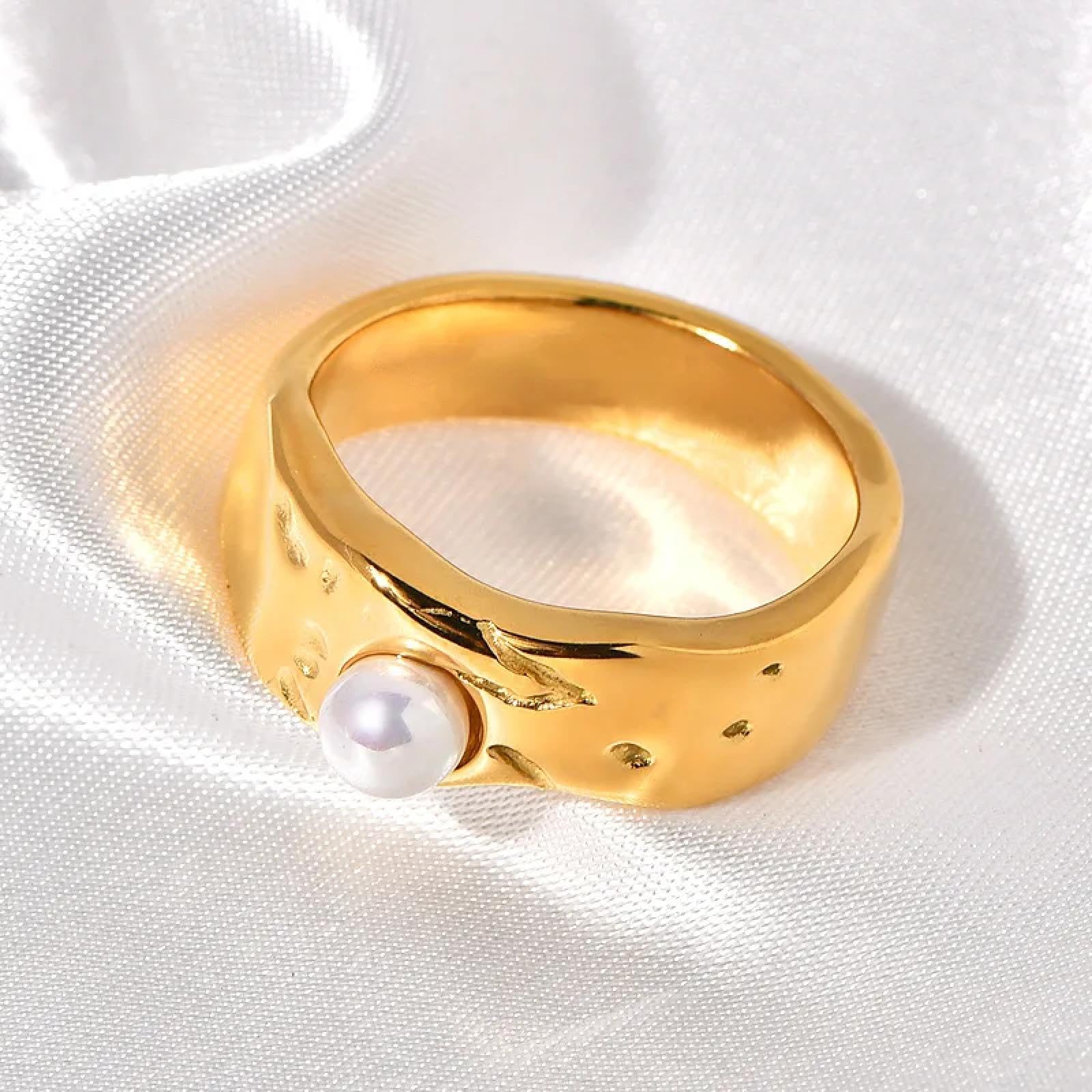 Ring Ringe Damen Bijouterie Herren Europäische Und Amerikanische Influencer Wählen Ins Style Lava Pearl Ring Modischer Ring