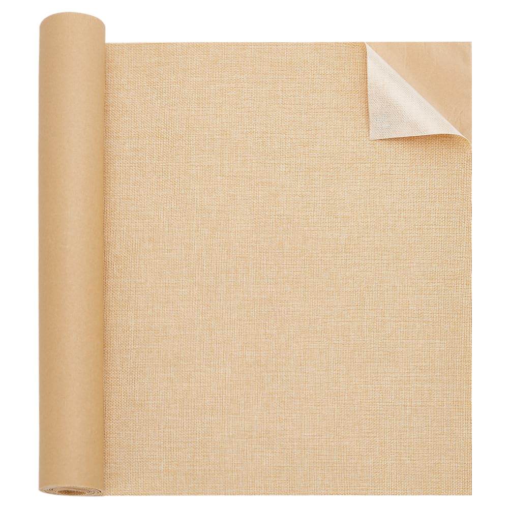 BENECREAT 2m Toppe di Riparazione In Lino Fine Beige, Nastro Adesivo per Tappezzeria In Tessuto Autoadesivo Da 40cm, Arredamento, Divano, Abbigliamento, Giacche, Mestieri