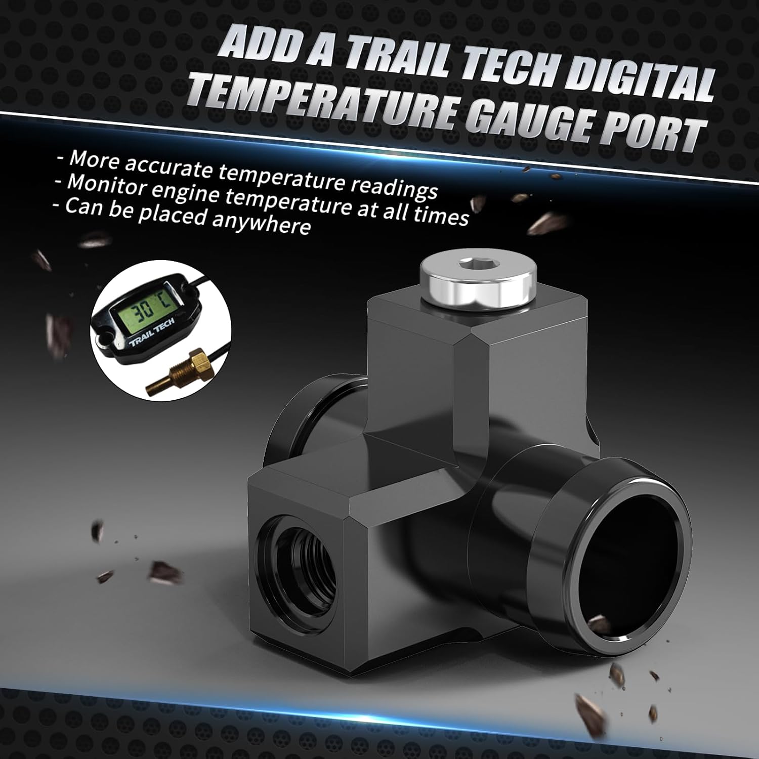 NICECNC Black Temperature Sensor Adapter Compatible with KTM 250 300 XC/SX 2023-2024 250 300 EXC XCW 2024,Compatible with Husqvarna 300 TX 2023-2024 250 300 TE 2024,See Fitment