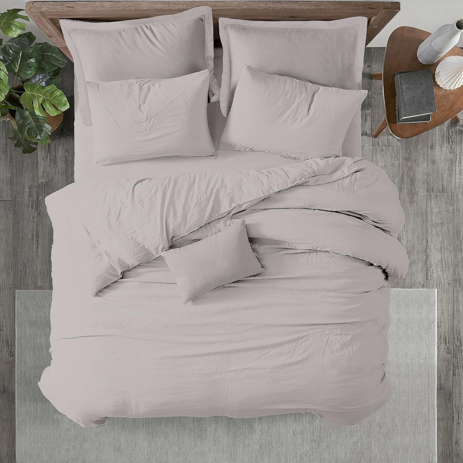 Kotton Culture 100% Egyptian Cotton Plush 5 Piece Duvet Cover Set with Zipper Closure ＆ Corner Ties 600 Thread Count Modern Bedding 1 Duvet Cover 4 P : Kotton Culture 3 Pc King Size Duvet Cover Set- 100