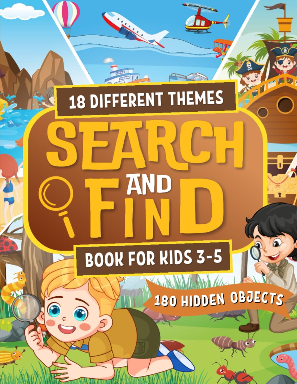 Search And Find Book For Kids 3-5: Fun Hidden Object Activity Puzzle Book with Different Themes to Improve Children's Focus and Concentration - Giant ... Dinosaurs, Vehicles, Outer Space and More.