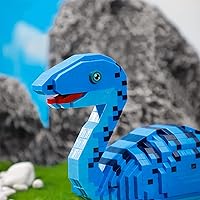 Vista 4 de Larcele Juego de dinosaurios de bloques de construcción de micro bloques de construcción, mini ladrillos de juguete de construcción 3D, 1004 piezas