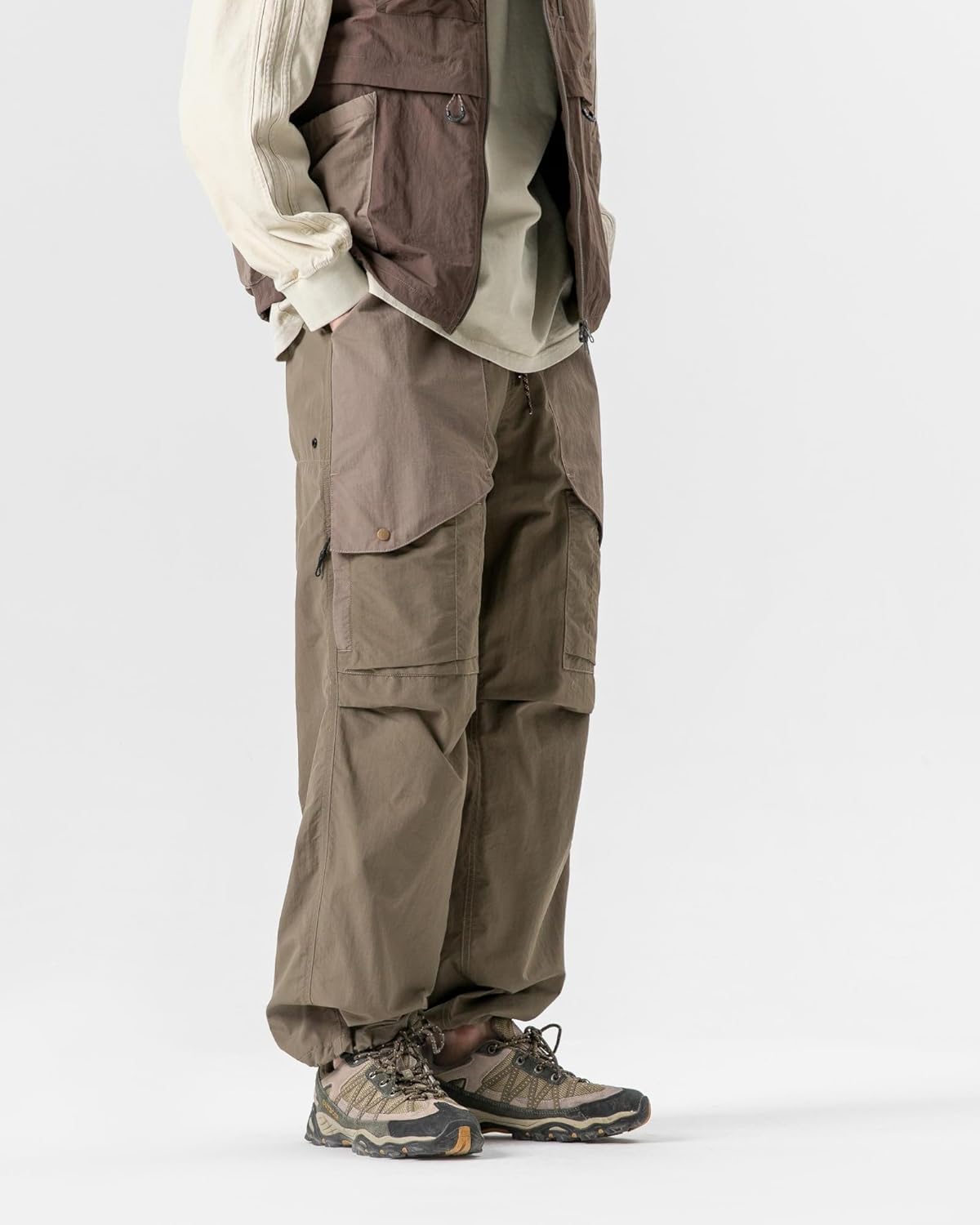 Parachute Cargo Pants Men Women–Lightweight&Fleece Lined Quick Dry Joggers Drawstring Tactical Pants for Hiking - Image 6