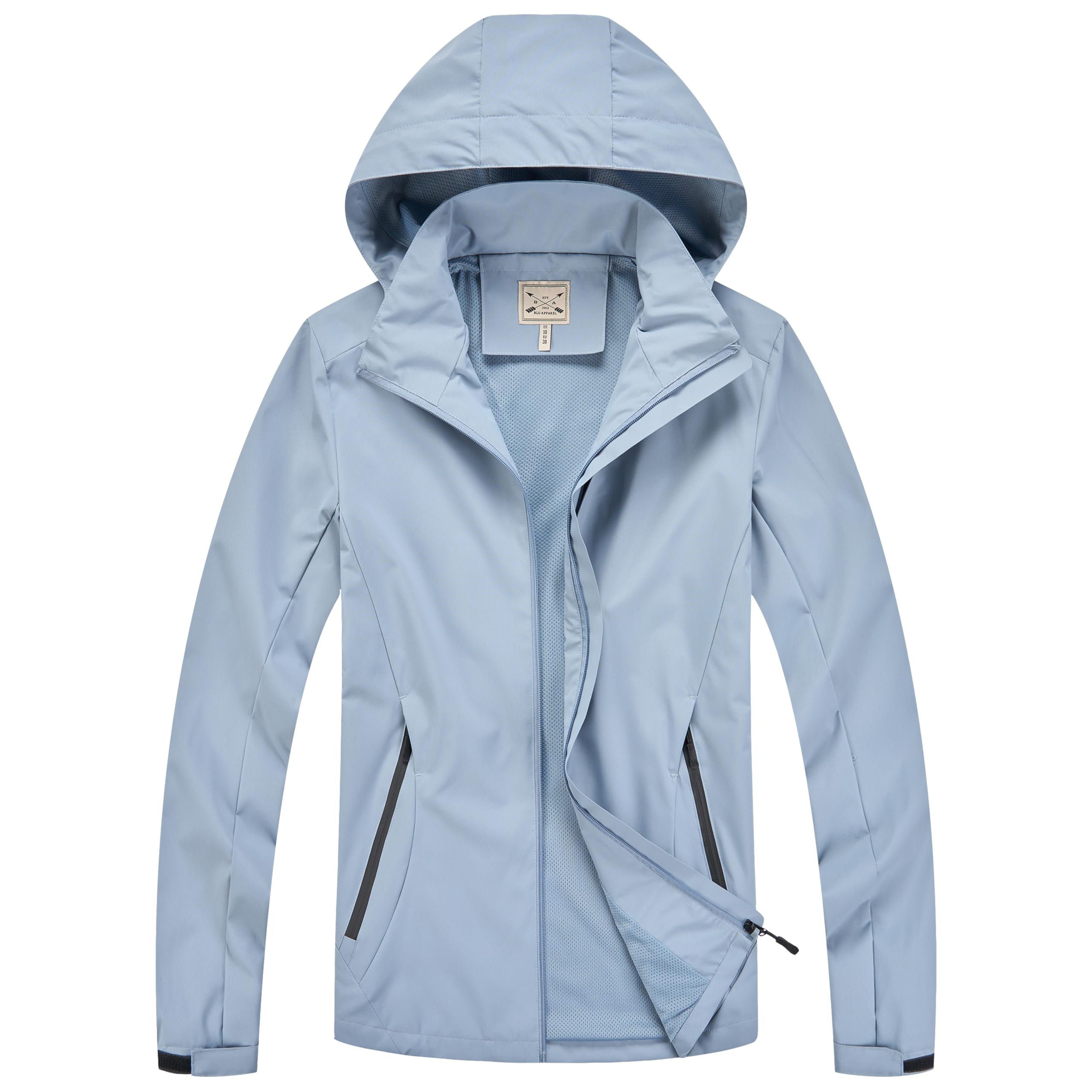 Blu Apparel Veste imperméable pour femme avec doublure en maille respirante coupe-vent