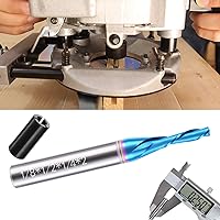 Vista 42 de Spiral Router Bit 1/4 Inch Shank Up Cut Spiral Router Bit 2 Flutes HRC55 Solid Carbide Spiral Milling Tool 1/4 Inch Cutting Diameter 3 inch Extra