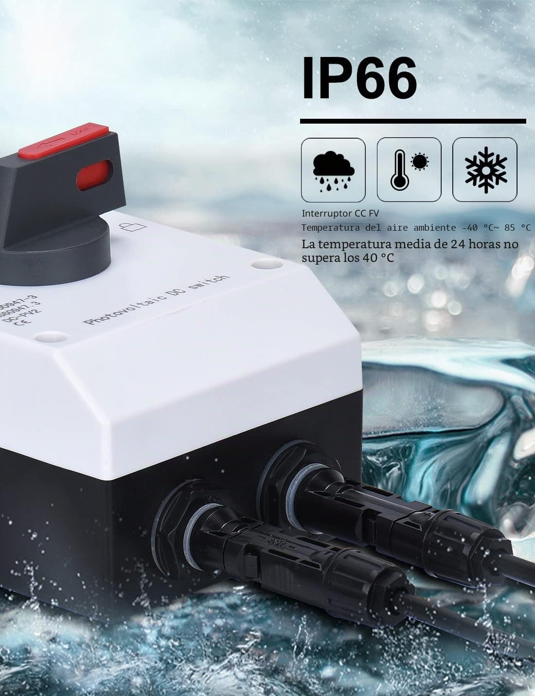 1000V 32A disyuntor dc on off solar panel switch interruptor fotovoltaico IP65 a prueba de agua