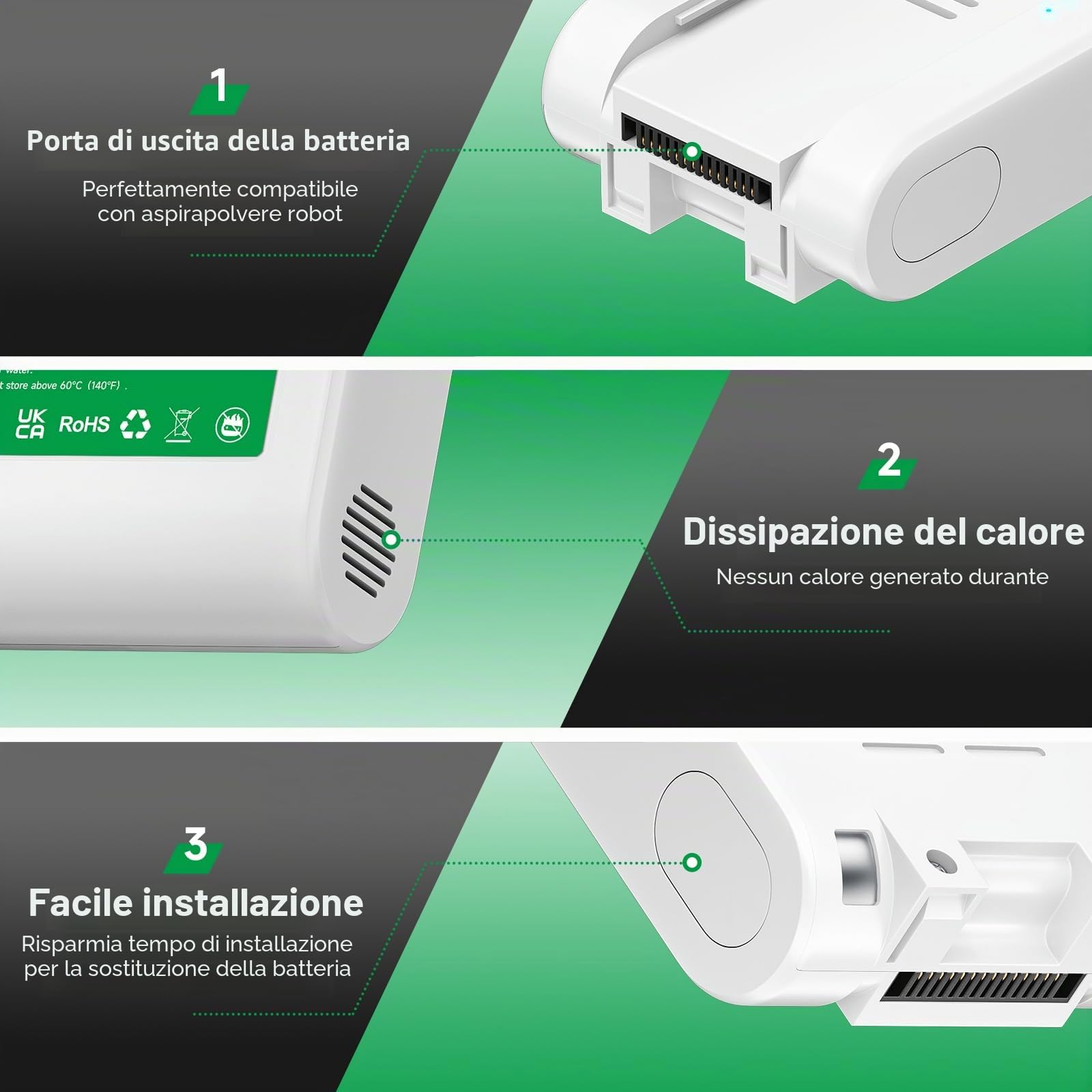 CITYORK Batteria di ricambio per aspirapolvere Xiaomi G9, G9 Plus, G10, G10 Plus, V12S, V16S, 25,2 V, 3500 mAh