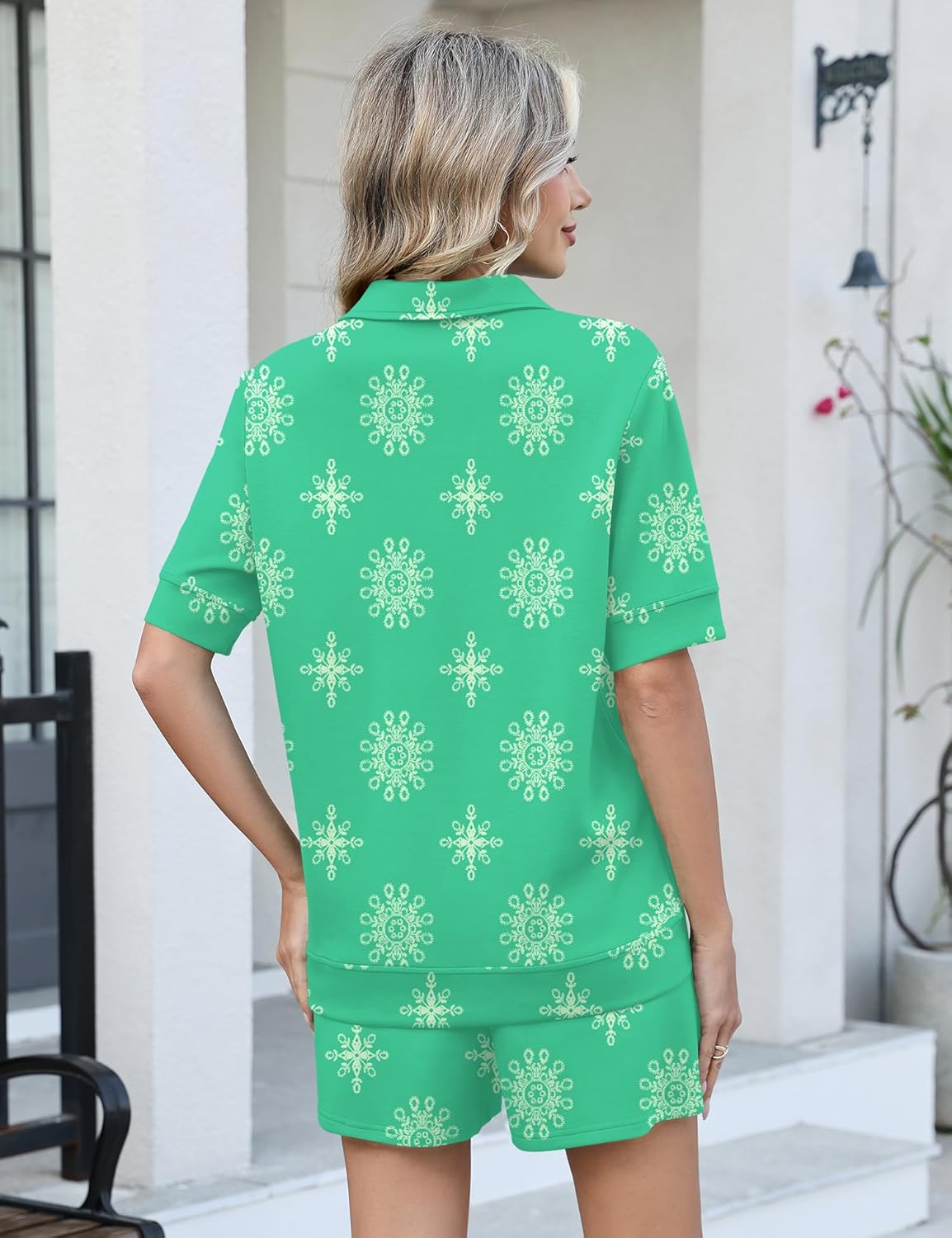 LOMON Womens Two Piece Sets Summer Shorts Matching Lounge Sets Half Sleeve Polo Sweatsuit Airport Travel Outfit Clothes - Image 4