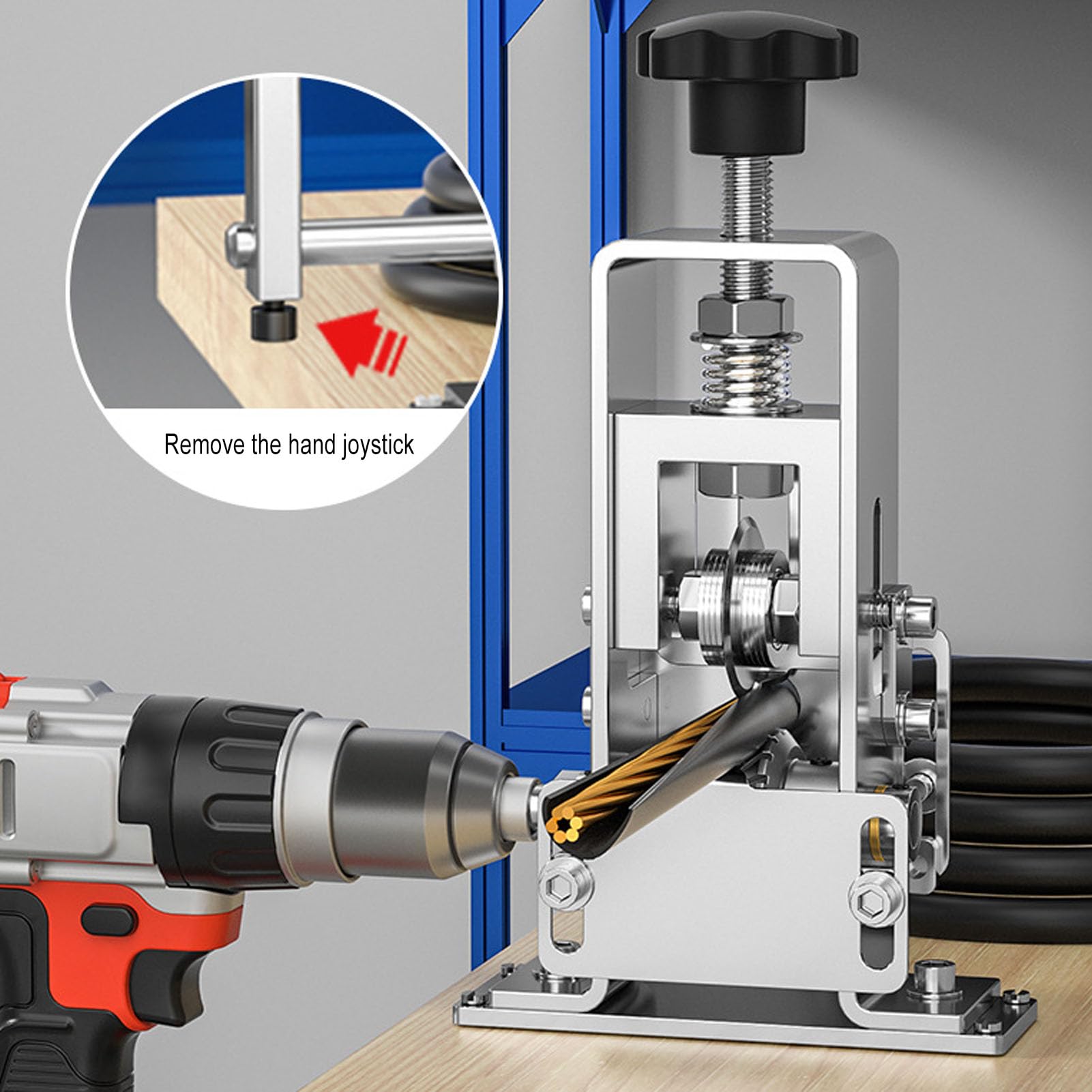 Pelacables de doble potencia manual y alimentada por taladro, tiras de 1 mm a 21 mm, cuchillas de acero resistente, ajustable para manitas y profesionales