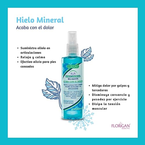 Miniatura 2 de Spray de alivio de tensión muscular Hielo Mineral "Hielo Mineral" Florigan 8.8 fl oz.