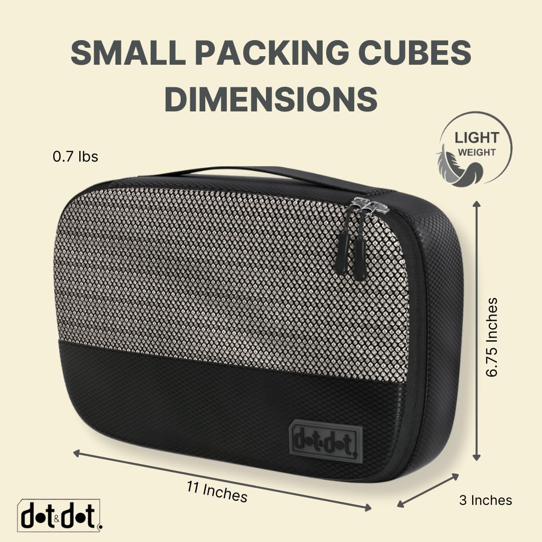 Small 5pc Packing Cubes for Travel - Lightweight Luggage Organizer Bags for Suitcases (Non-Compression) view 3