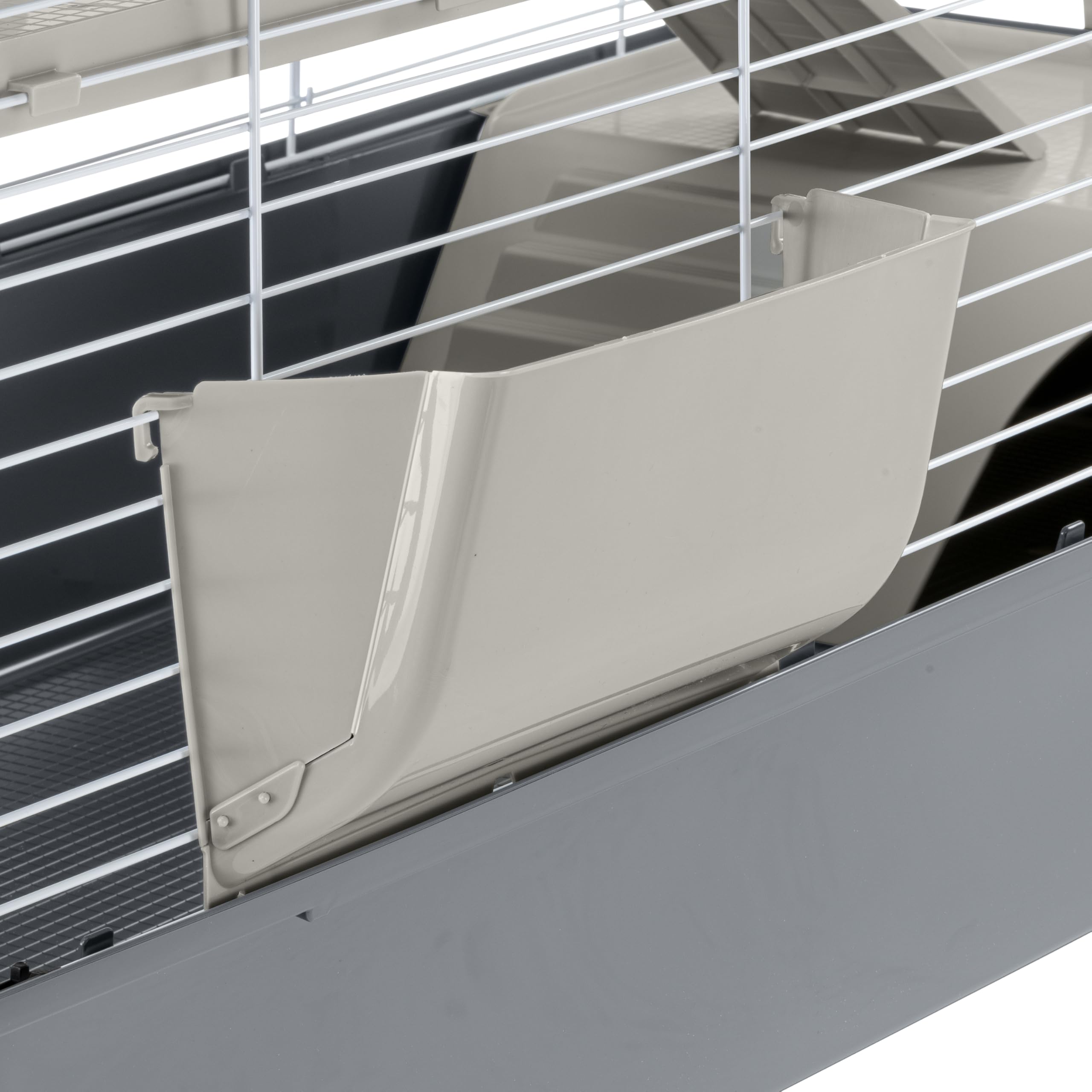Cage BARN 120 pour Lapins et Petits Animaux, 2 étages, Toit Ouvrant, Accessoires et Adhésifs Inclus