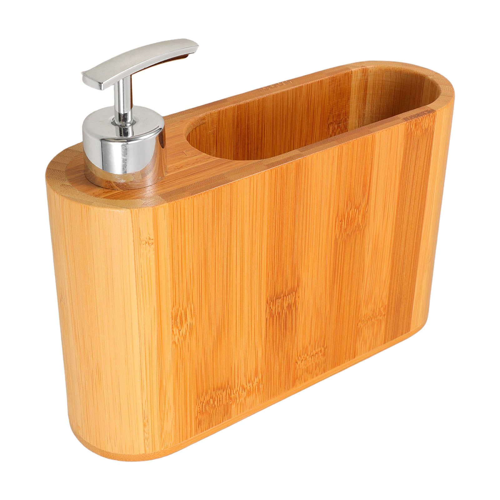 Healeved Dispensador de Jabón de Ducha Ovalado Multifuncional Cabezal de Cepillo de Dientes de Madera y Soporte para Peine, Diseño Elegante para Uso Hogar y Baño