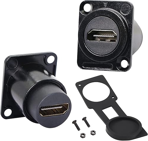 Miniatura 8 de PENGLIN Adaptador de montaje en panel HDMI 4K 60Hz, HDMI 2.0 Panel roscado acoplador de montaje fijo hembra a hembra para proyector de monitor de TV