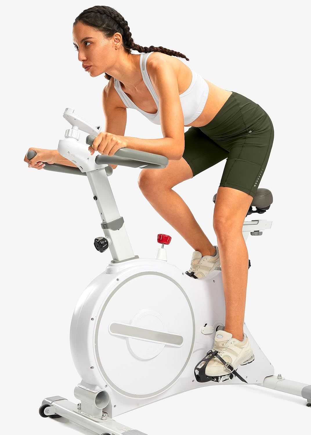 Bikewa Women's High Waisted Biker Shorts 8" Running Workout Tummy Control Bike Spandex Shorts for Women Zipper Pockets - Image 6