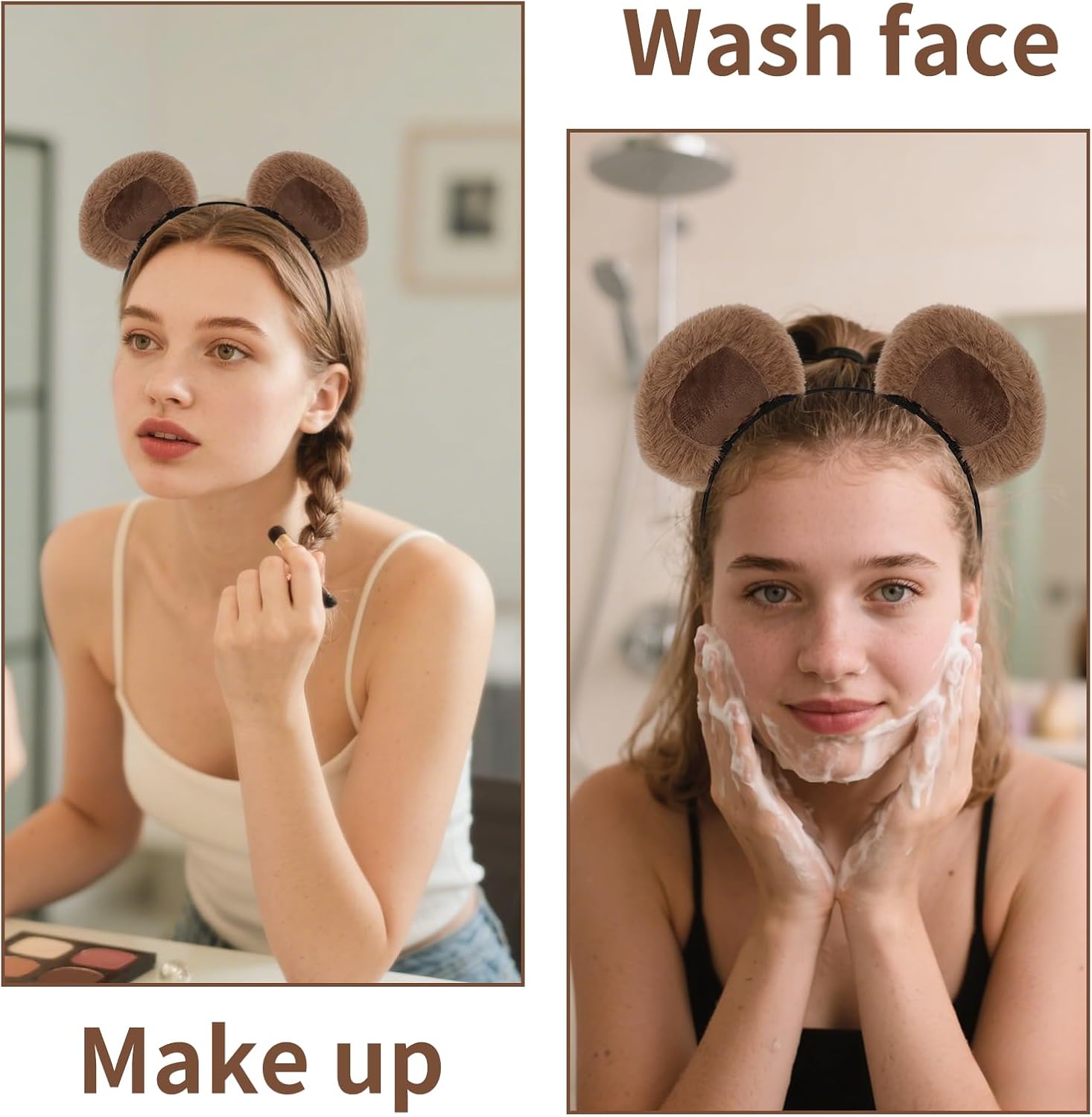 Canitor Animal Ears Headband Cute Halloween Costume Soft Cosplay Accessories for Women Adult - Image 6