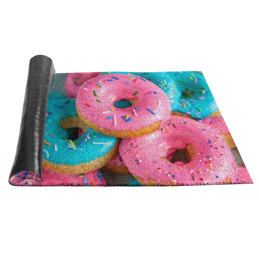 ドーナツ　ラグ　タフティング　ウォールアート　フロアマット Amazon | FUCVNPZ 玄関マット, カラフル ドーナツ ドアマット