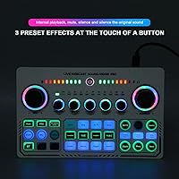 Vista 2 de Tarjeta de sonido en vivo X50, 12 efectos de sonido cálidos, silencio de un toque, ajuste de reverberación, tarjeta de sonido externa USB de doble