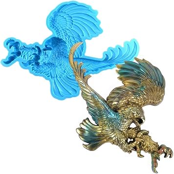Eagle Ornaments Crafts Glue Mold,Eagle Silicone Molds,Eagle Wall-Art Mold Animal Silicone Mold,for Epoxy Resin Casting Wall Desktop,Cabinets Decor Color Silver