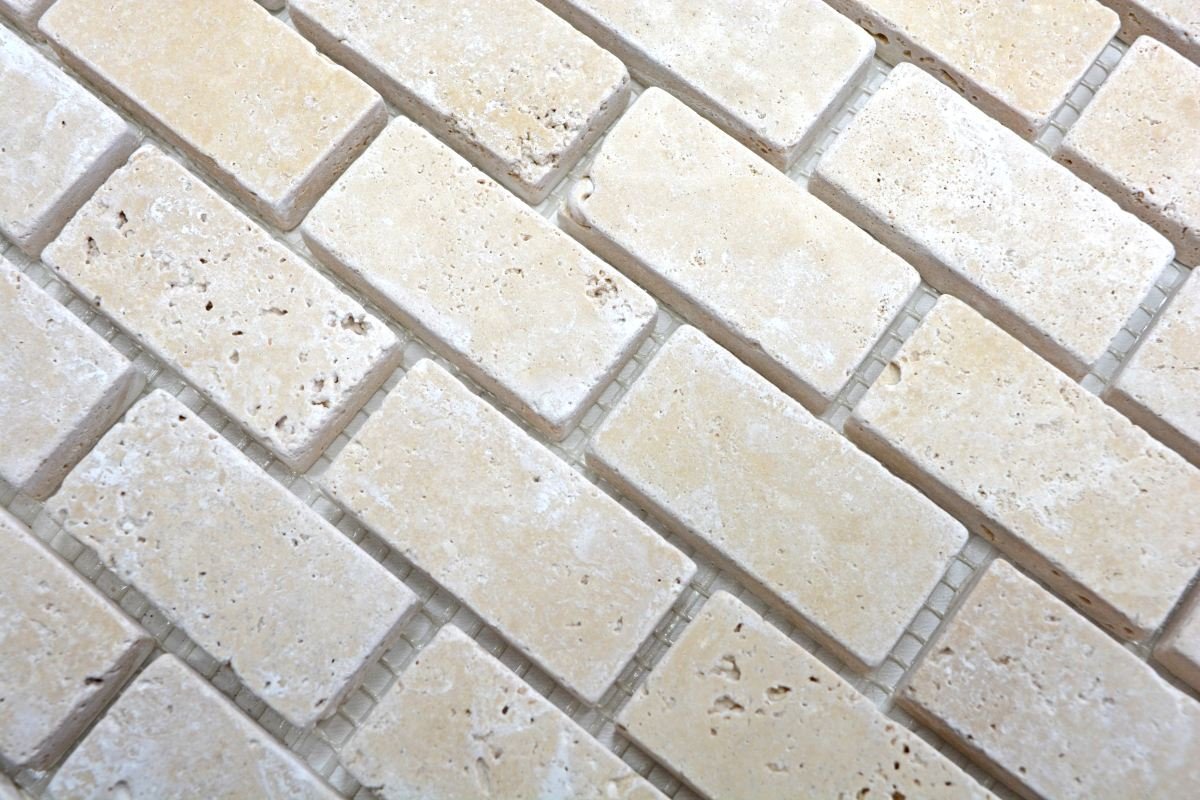 Tessere di mosaico Travertino Pietra naturale beige Mattone Antico