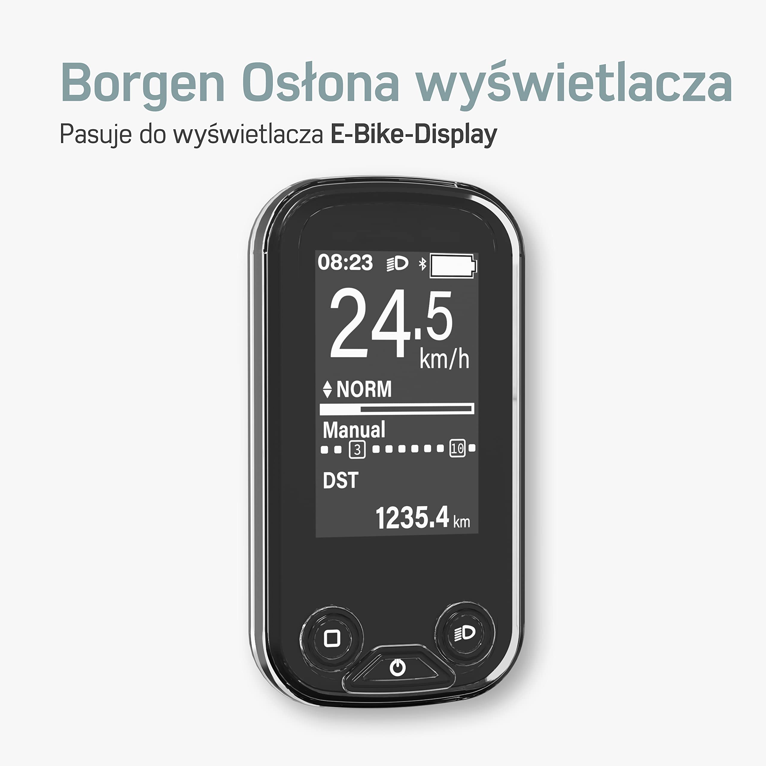 Osłona wyświetlacza roweru elektrycznego Borgen | pasuje do osłony Shimano Steps SC-E-6100 | Przezroczysta, wodoodporna