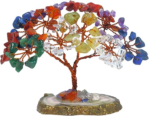 Árbol de siete chakras, árbol bonsái de cristal, árbol de cristal para energía positiva, árbol de Feng Shui, gemas de buena suerte, árbol de dinero