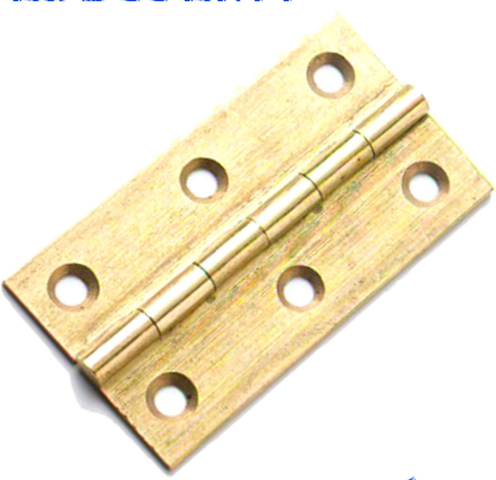 2 PACK 2" 50mm SOLID BRASS DRAWN BUTT HINGES SC + SCREWS