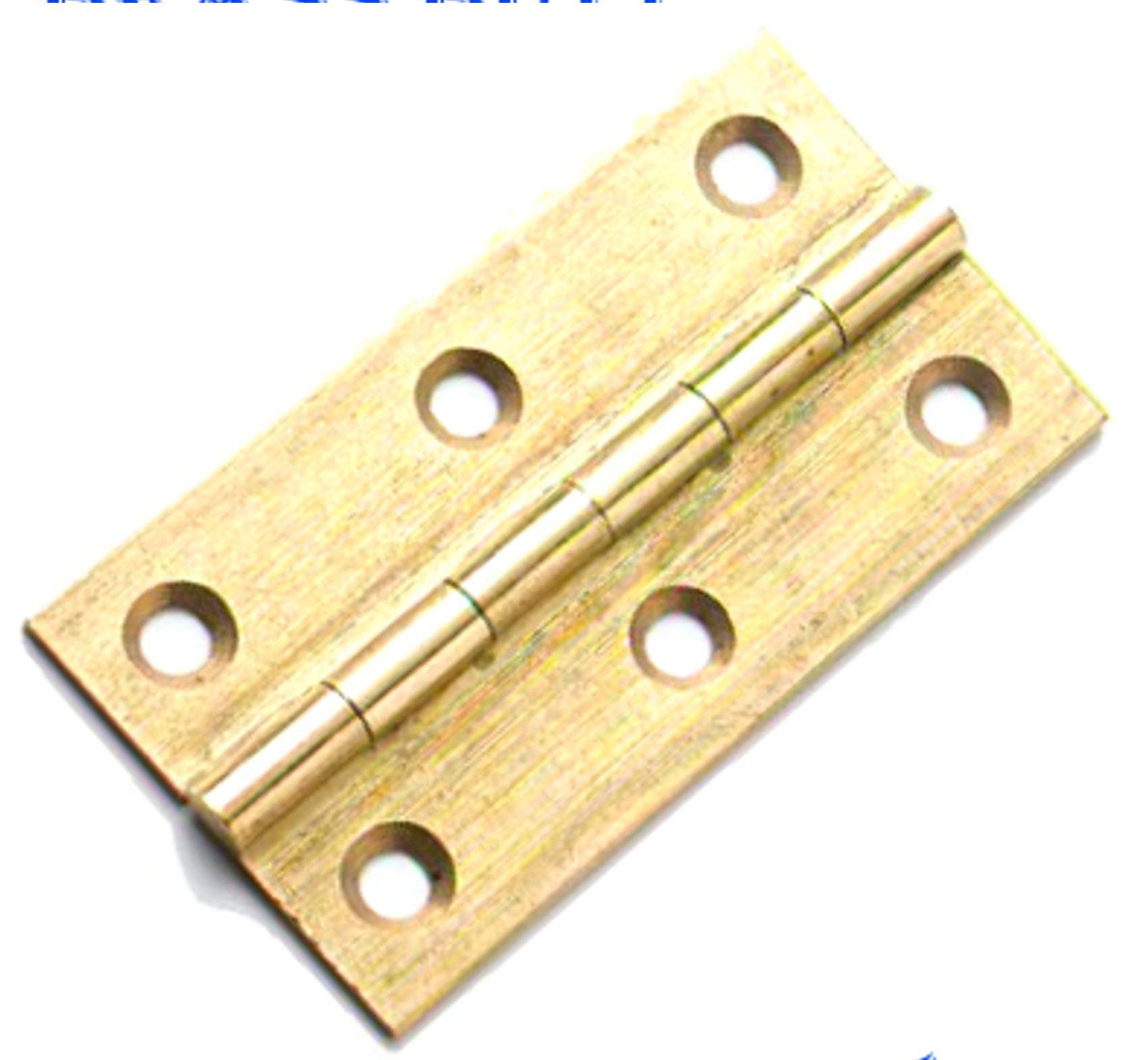2 PACK 2" 50mm SOLID BRASS DRAWN BUTT HINGES SC + SCREWS