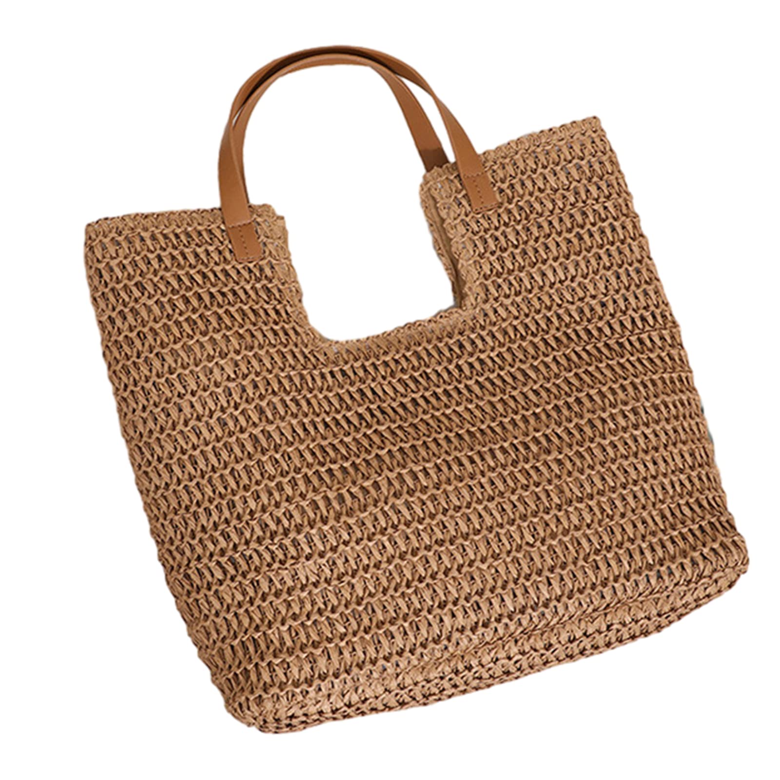 Borsa da spiaggia abbinata per borsa a tracolla alla | Borsa a mano mare estiva in paglia capacità