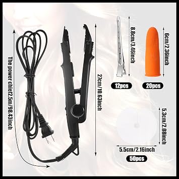 Hair Extension Iron Fusion Keratin Hair Extension Heat Tool,Black