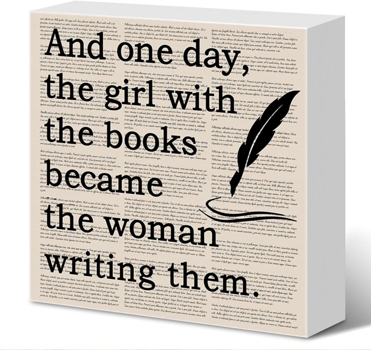 Inspirational Box Sign 7x7 Inch Reading Quote Desk Decor