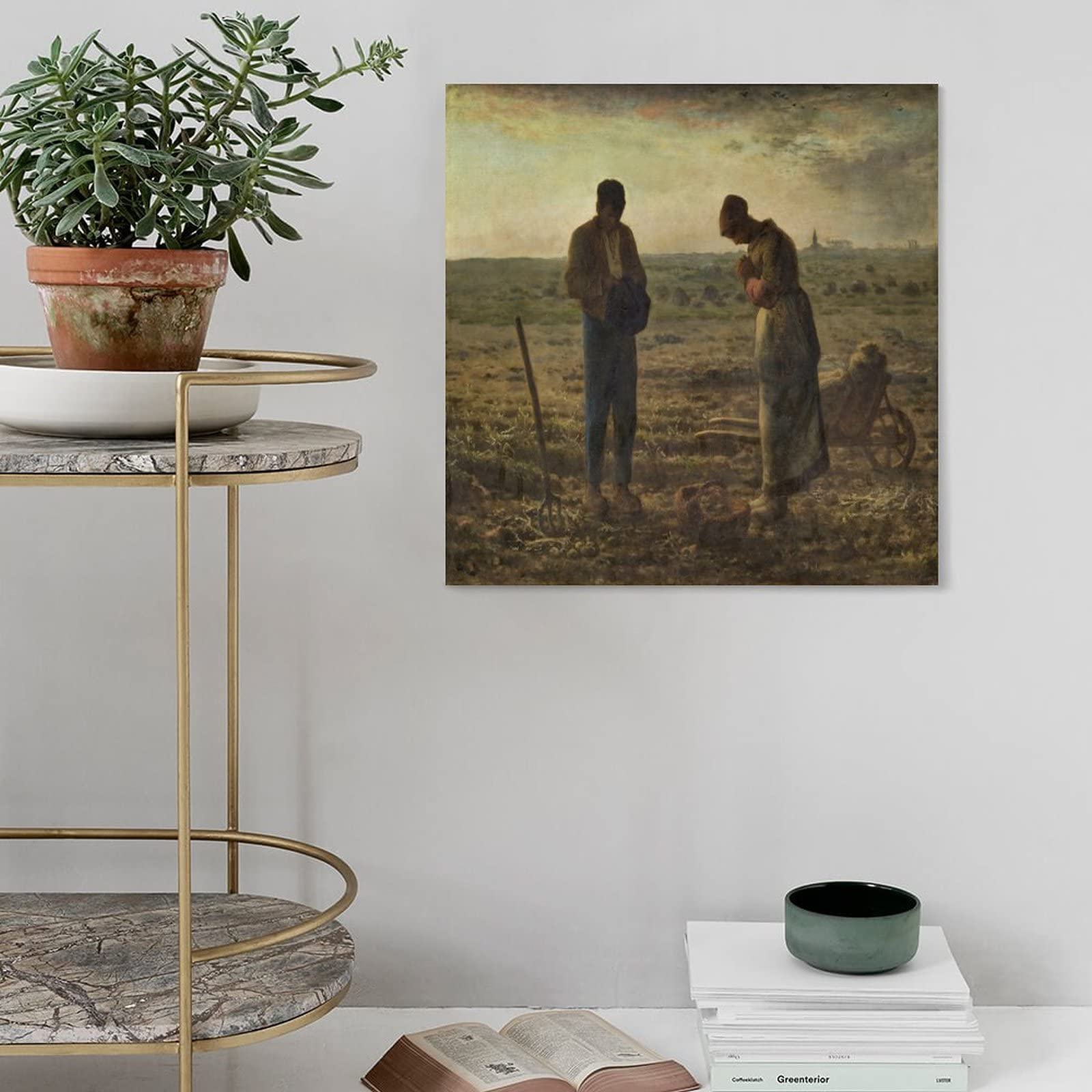 美品 ジャン=フランソワ・ミレ-晩鐘 絵画 複製画 高級額装 47×57 楽天市場】絵画 世界の名画 晩鐘 ジャン＝フランソワ・ミレー 額