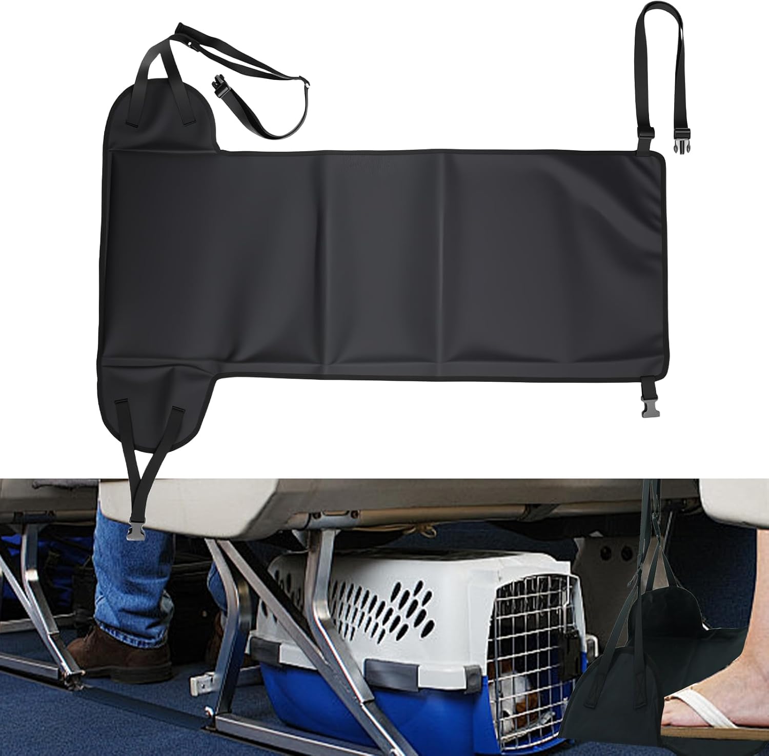 2 Pcs Length Adjustable Airplane Foot Hammock Foot Rest Sling for Travel Airplane Flights - Image 3